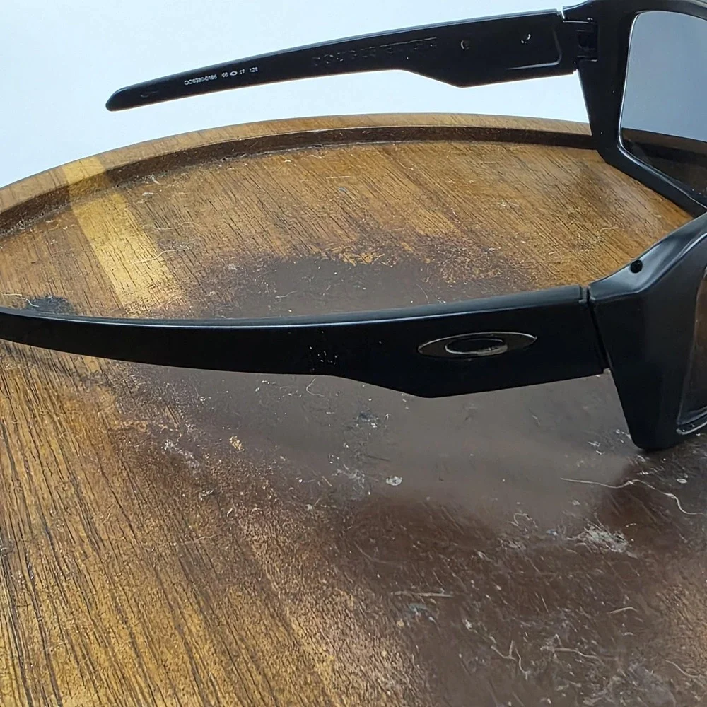 Oakley Double Edge Sunglasses Mens 66-17-128 Black Gray Wrap USA OO9380-0166